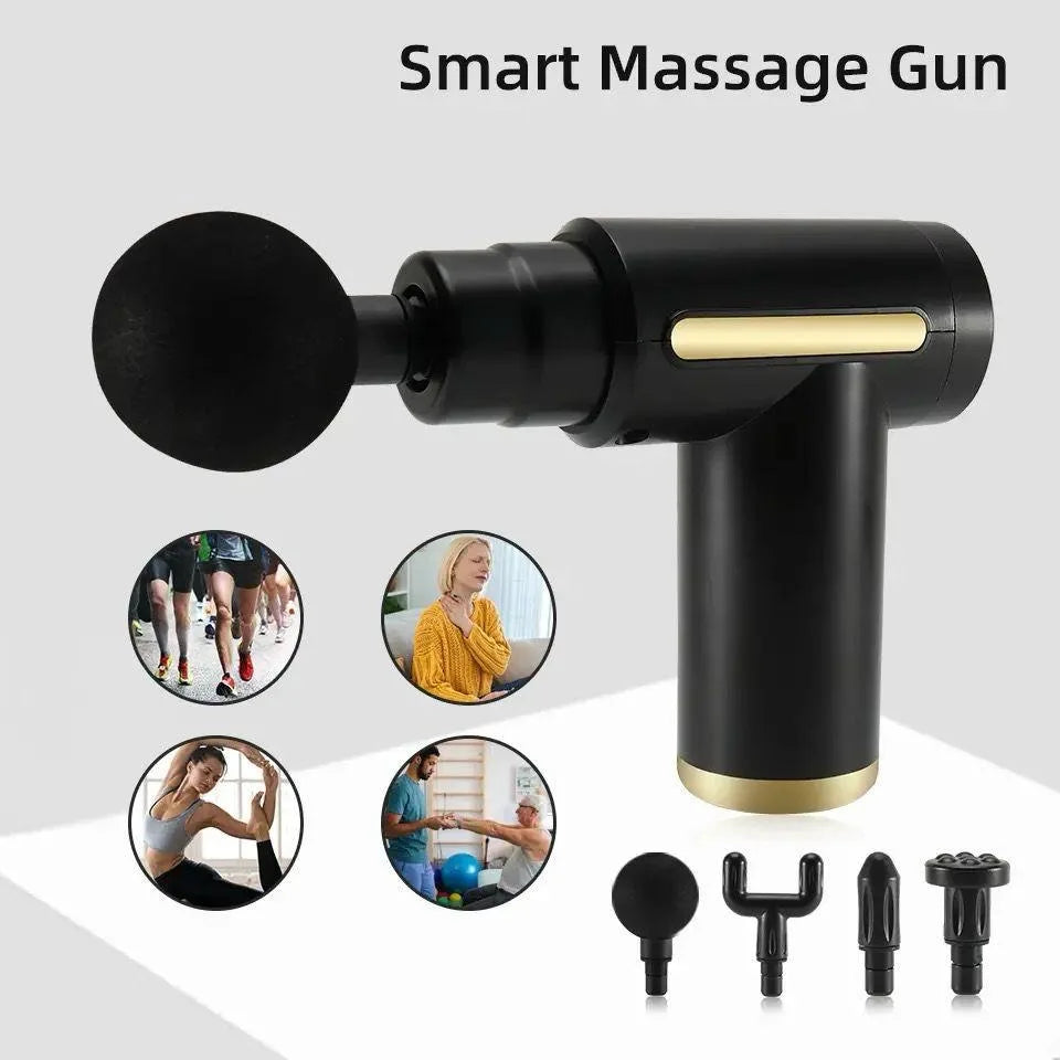 4-in-1 Massage Gun – Deep Tissue Percussion Massager with 4 Attachments for Pain Relief & Muscle Recovery