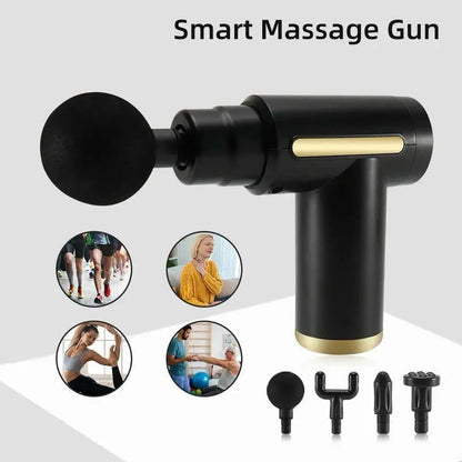 4-in-1 Massage Gun – Deep Tissue Percussion Massager with 4 Attachments for Pain Relief & Muscle Recovery